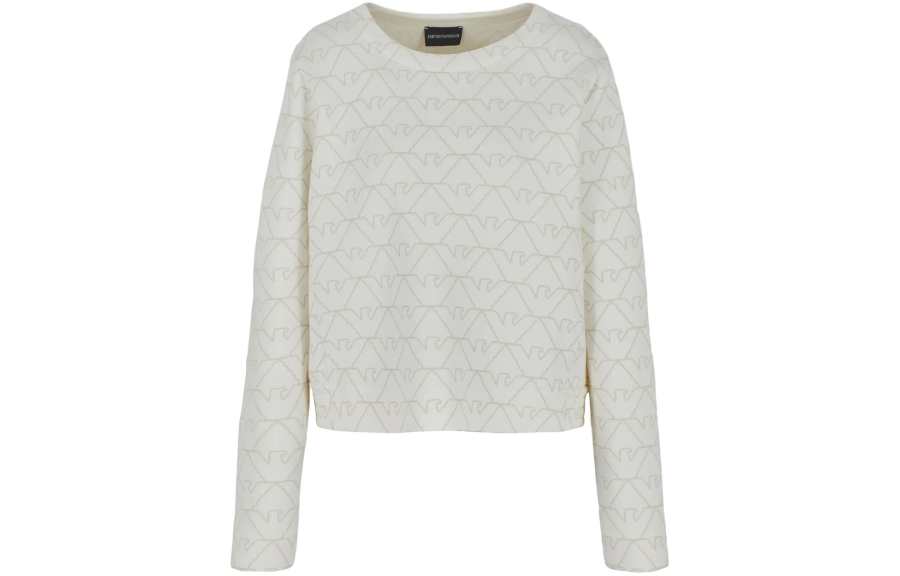 EMPORIO ARMANI Double jersey Crew neck Sweatshirt With Eagle