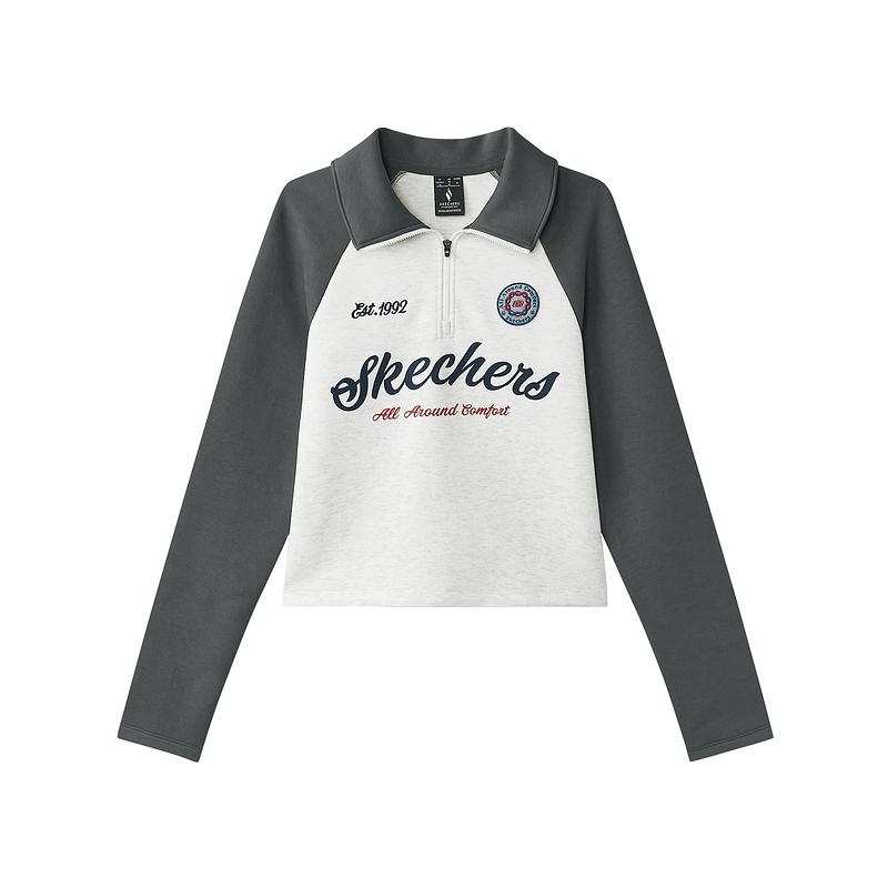 Skechers New Year Raglan Sleeve T Shirt Women's Light Heather Gray