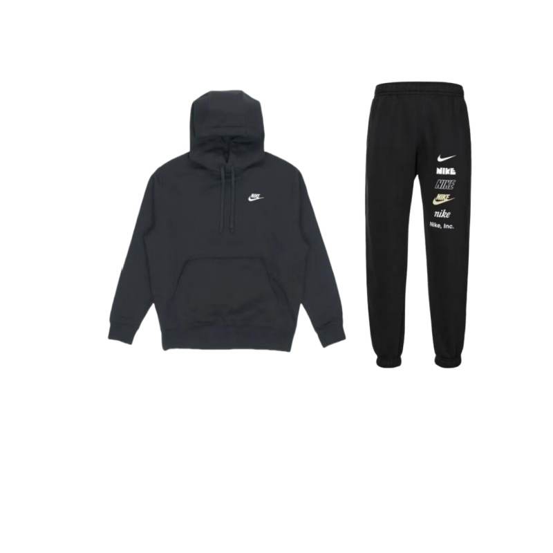 Nike Nike Sportswear Club Fleece Thermal Pullover Fleece Lined Hoodie With Mid Rise Elastic Cuff Pants Casual Sportswear