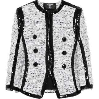Balmain glitter-detail jacket
