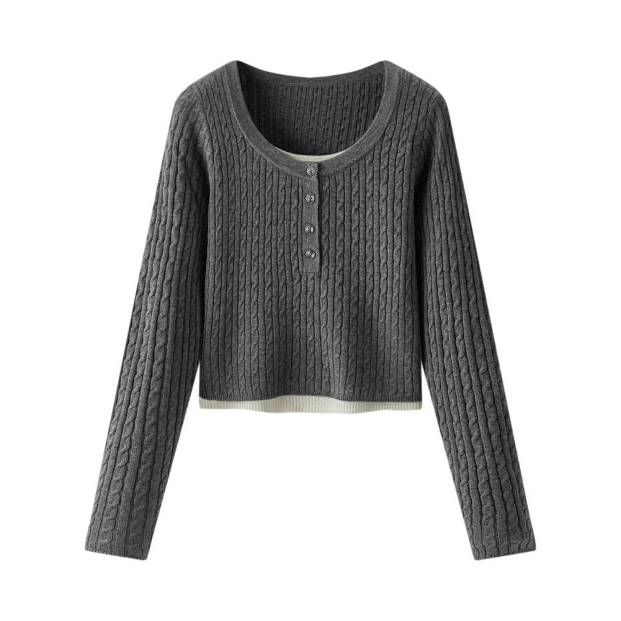 Semir Knitwear Women's Moderate Mock Two Piece
