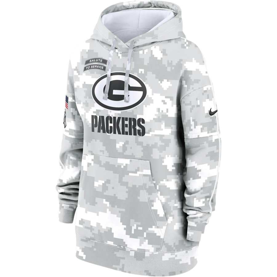 Nike Nike Green Bay Packers Salute To Service Primary Edge Club Women's Nike Nfl Pullover Hoodie