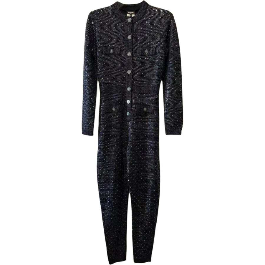 CHANEL CHANEL Bodysuits Women's Black Crew Neck