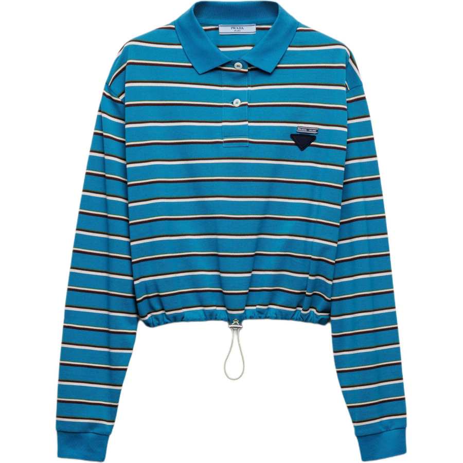 PRADA PRADA Long-Sleeved Striped Polo Shirt