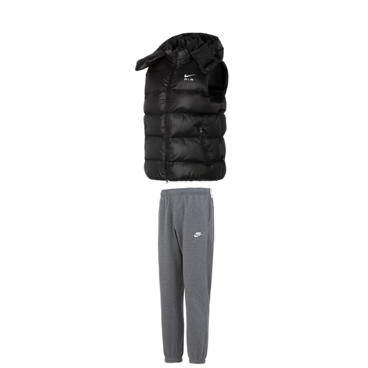 Nike Nike Casual Sportswear Men's Black/Gray Hooded Thickened And Fleece Lined