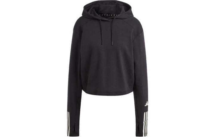 Adidas Adidas Train Essentials Train Cotton 3 Stripes Hoodie Sweatshirt Women's Black