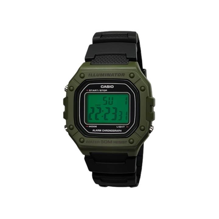 CASIO CASIO Custom Collection Quartz Movement Resin Strap Watch Men's Watches Green Dial