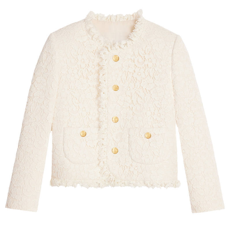 CELINE CELINE Jackets Women's Ecru Crew Neck Moderate Other