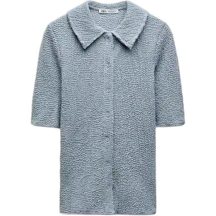 ZARA Polo Shirts Women's Blue Polo Collar Moderate Other