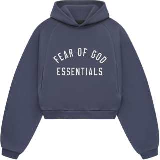 Fear Of God Essentials Women's Fleece Cropped Hoodie Marine