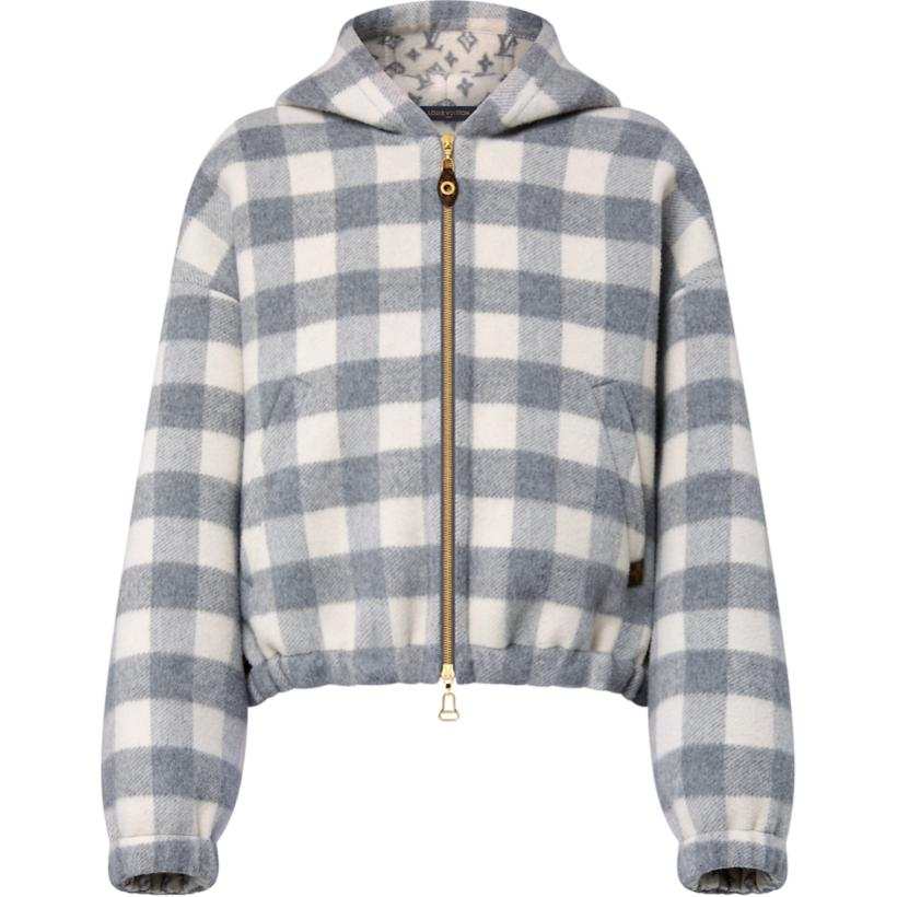 LOUIS VUITTON Lv Double Face Check Zip Up Jacket