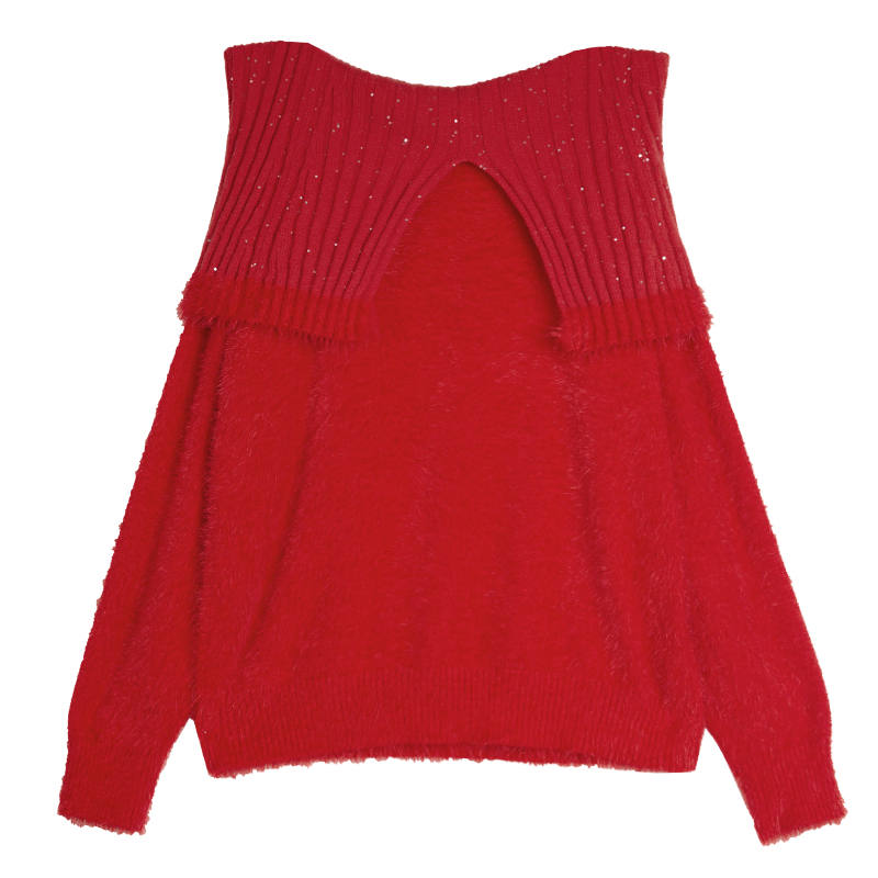 ELLE XU ZHI Knitwear Women's Boat Neck Moderate Irregular