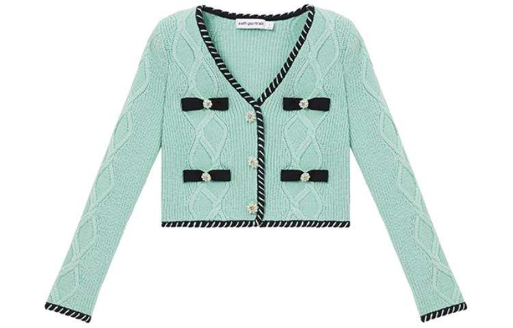Self-portrait Crystal-embellished Cable-knit Miniskirt