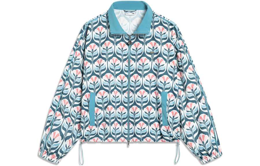 Li-Ning Li Ning Sports Trendy Collection Jacket Women's Blue Pink All Over Print