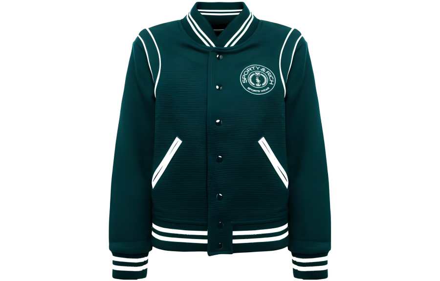Sporty & Rich logo embroidered varsity jacket