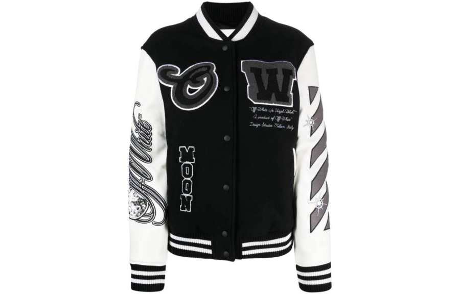 OFF-WHITE OFF WHITE Meteor Moon Long Sleeved Bomber Jacket