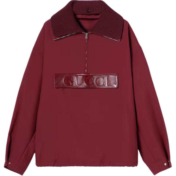 GUCCI GUCCI Logo Patch Quater Zip Jacket