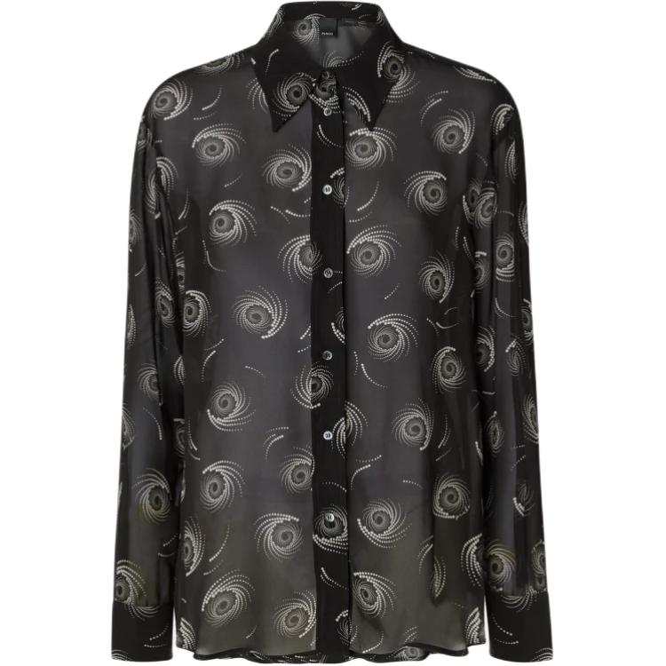 PINKO Shirts Women's Black Pointed Collar Moderate