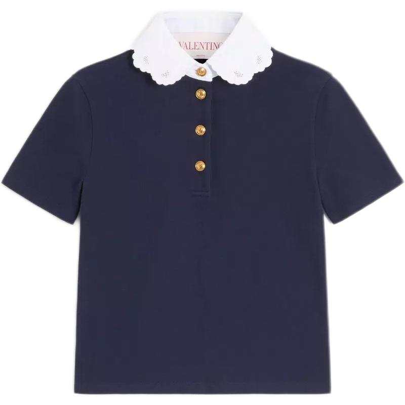 Valentino Valentino Embroidered Collar Top