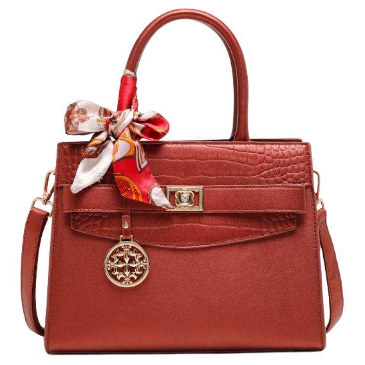 PAYOT Microfiber Synthetic Leather Shoulder Bag, Crossbody Bag, Handbag Women's Chinese Style Red