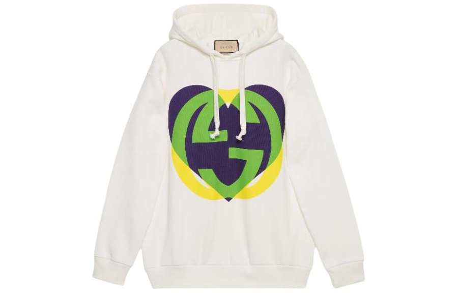 GUCCI Sweatshirts Women's White Hooded Moderate Regular