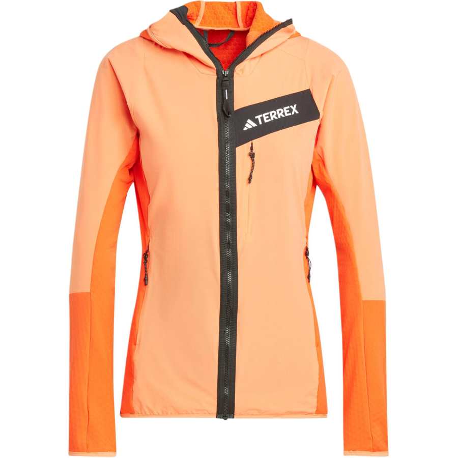 Adidas Adidas Terrex Techrock Hooded Wind Fleece Jacket Jackets & Coats Women's Orange