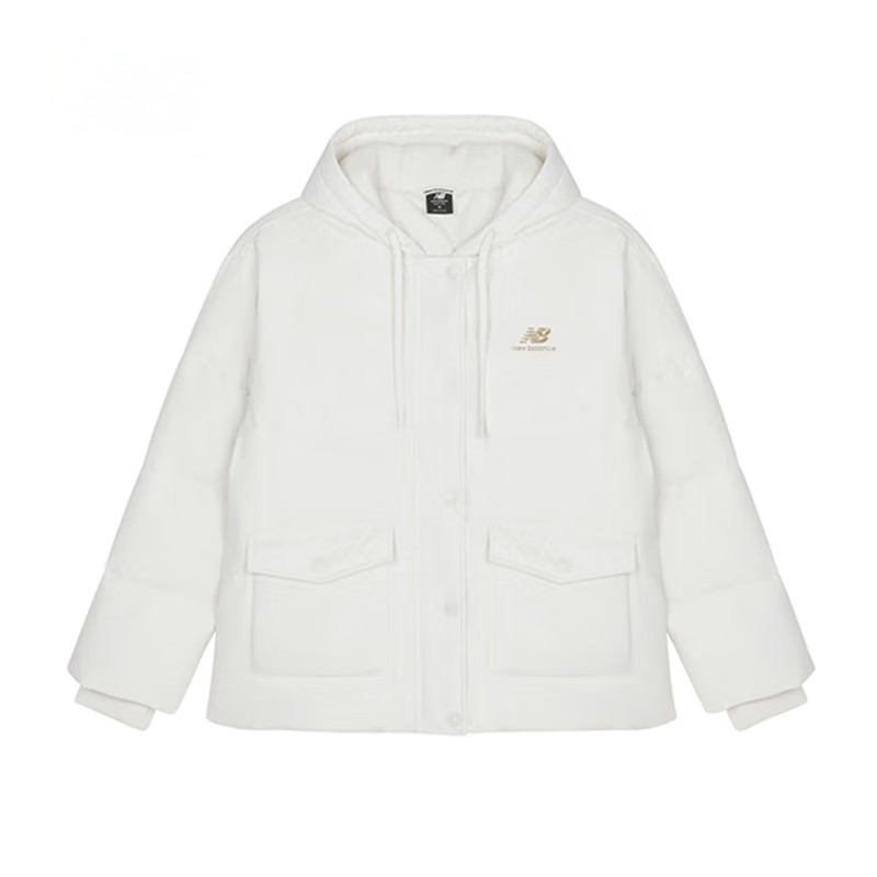 New Balance New Balance Down Jackets Women's White Hooded Moderate Other