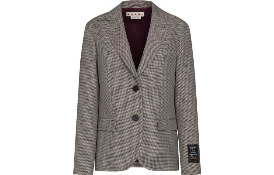 MARNI MARNI Houndstooth Checked Single Breasted Jacket