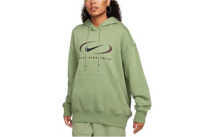 Nike Nike Oversized Fleece Pullover Hoodie Sweatshirt Women's Oil Green