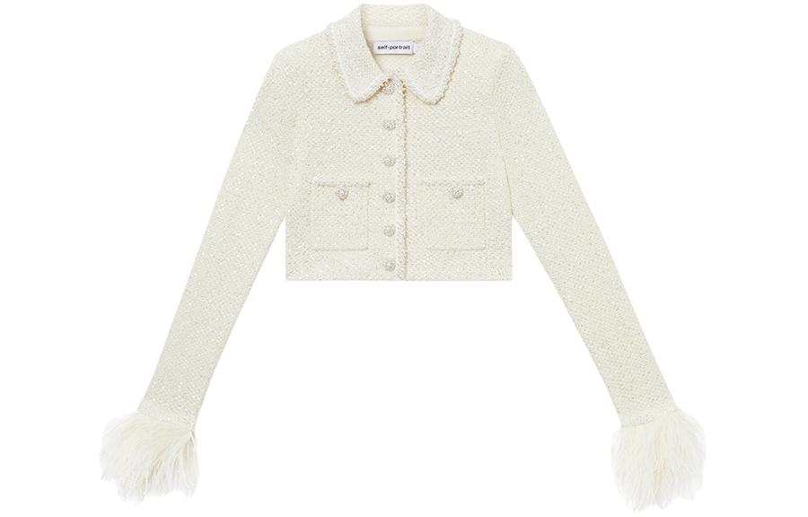 Self-portrait Self portrait Jackets & Coats Women's Ivory White
