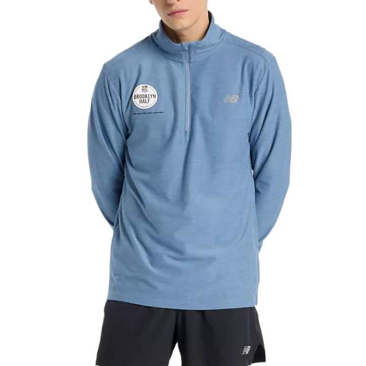 New Balance New Balance RBC Brooklyn Half Collection Space Dye 1/4 Zip Sweatshirt Men's Blue