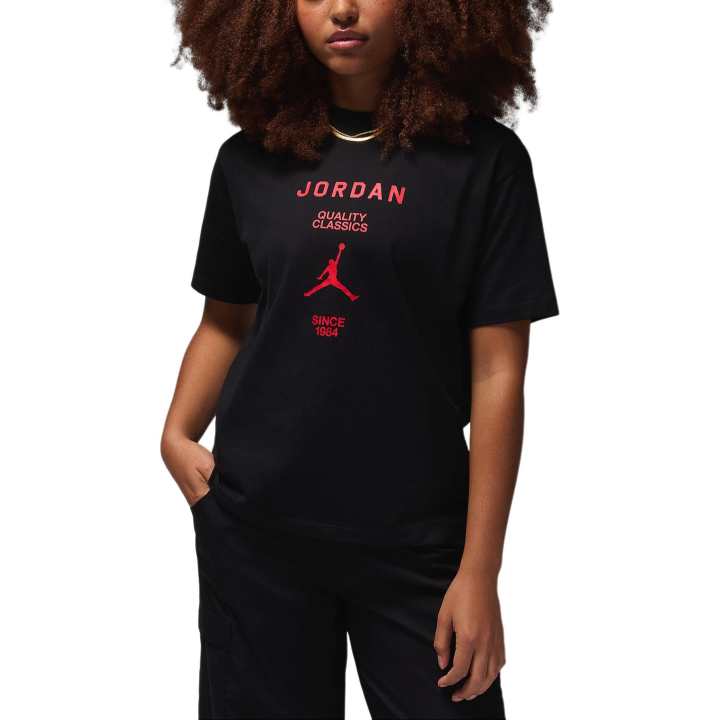 Jordan Jordan Drop Shoulder Sleeve T Shirt Women's Black/Red Gym
