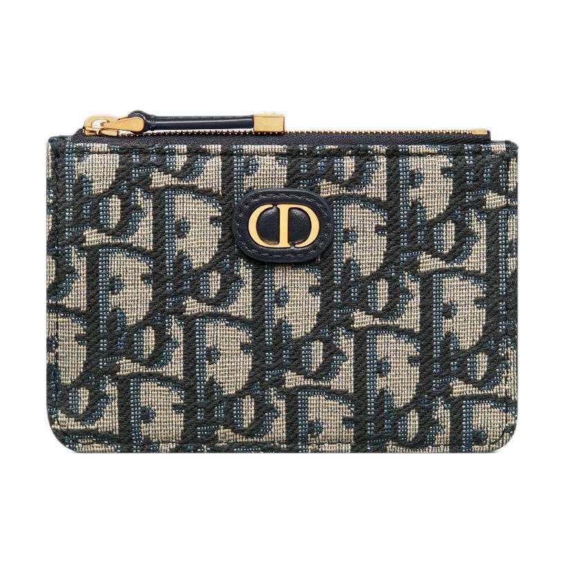 DIOR 30 Montaigne Cotton Card Holder Women's Blue