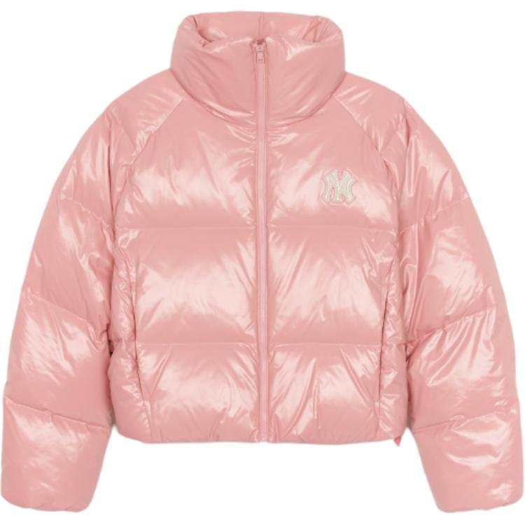 MLB New York Yankees Glossy Curve Down Jacket Women's Pink