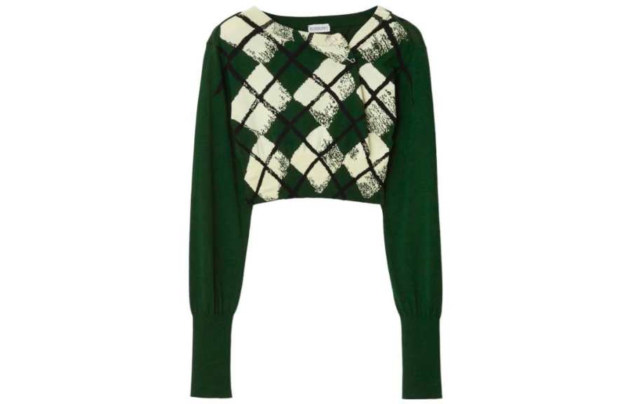 Burberry Argyle Knitted Cropped Crewneck Jumper