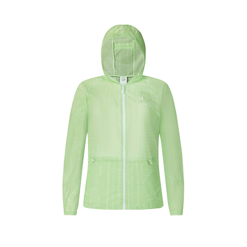 FILA Jackets Women's All Over Print Hooded Thin Workwear