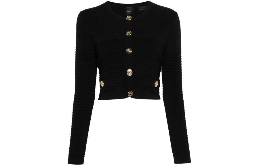 PINKO Love Birds Embroidered Cropped Cardigan