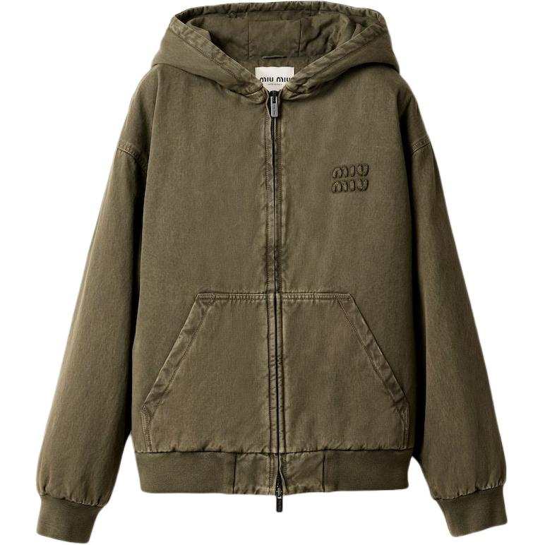 Miu Miu Logo-Detailed Zipped Hoodie