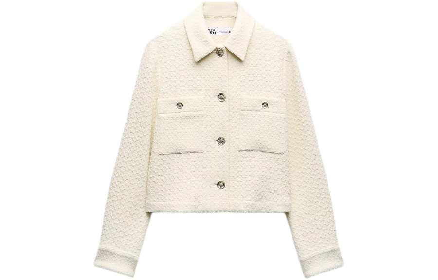 ZARA Jackets & Coats Women's Frosted White