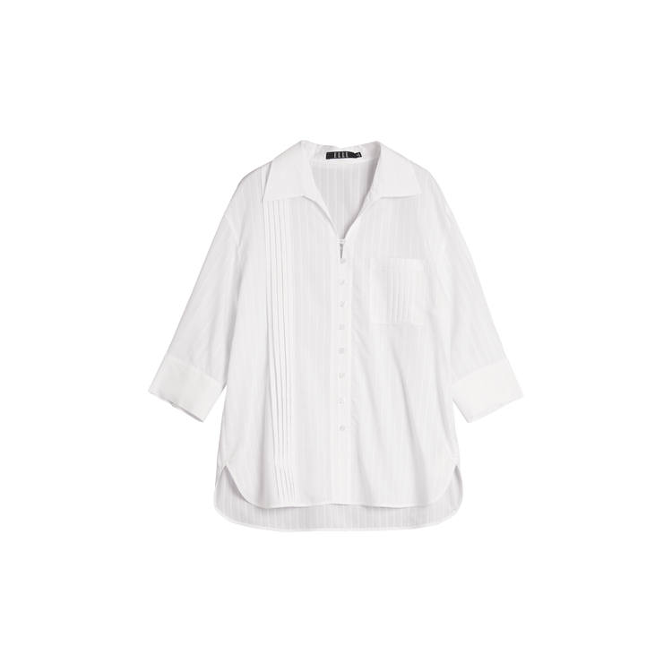 ELLE Shirts Women's White Square Collar Thin Shirt