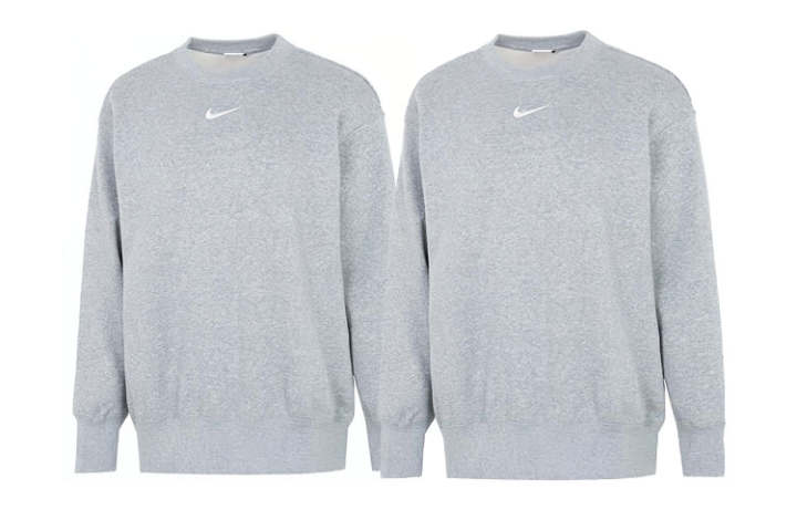 Nike Nike W Nsw Phnk Flc 0S Crew Athleisure Crew Neck Pullover Fleece Lined Long Sleeved Sweatshirt Women's 2 Pack Gray