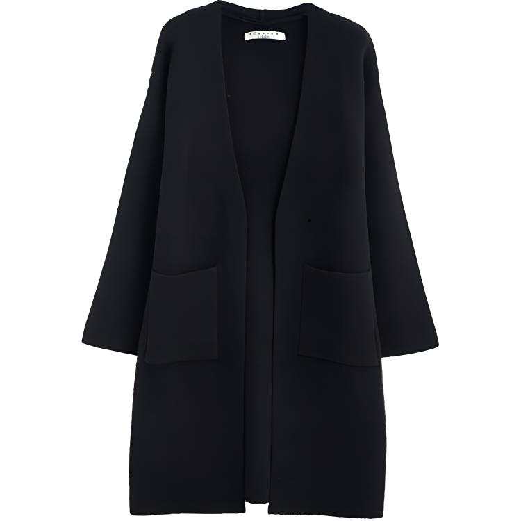 Tonlion Knitwear Women's Black V Neck Moderate Cardigan