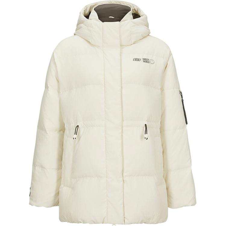 Skechers Down Jacket Women's Pearl Beige White