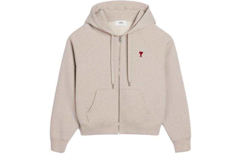 AMIPARIS Paris Ami De Coeur Logo Embroidered Zipped Hoodie