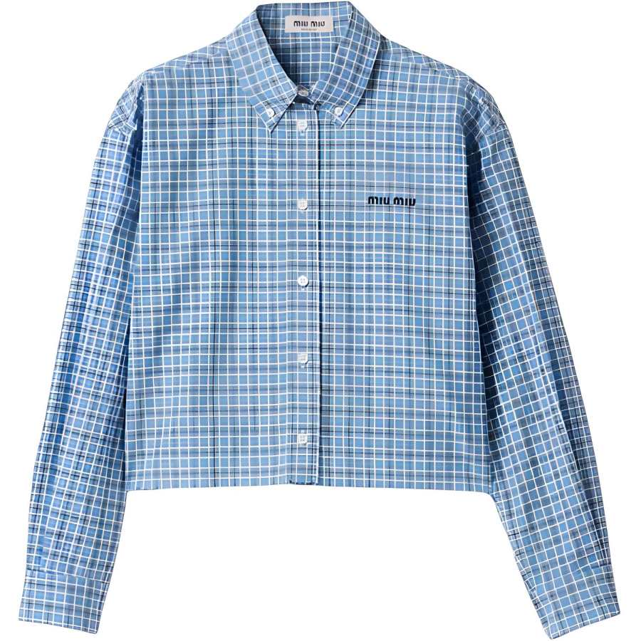 MIU MIU MIU MIU Checked Poplin Shirt