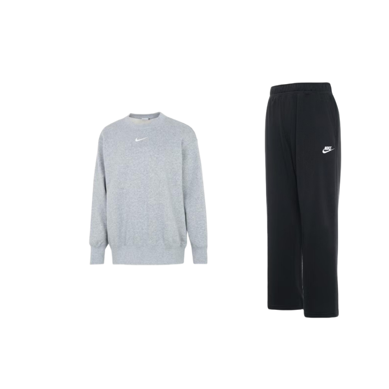 Nike Nike W Nsw Phnk Flc 0S Crew Neck Pullover Fleece Lined Long Sleeved Straight Fit Capri Pants Casual Sportswear