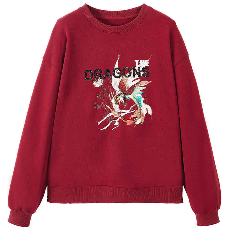 XIANGYING Sweatshirt Women's Red