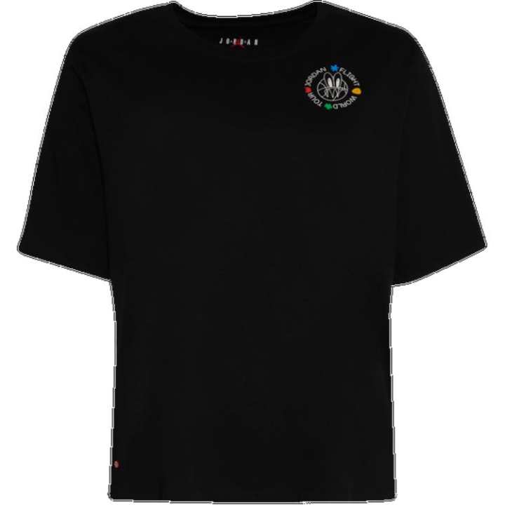 Jordan Jordan T Shirts Women's Black Crew Neck Moderate Straight Fit