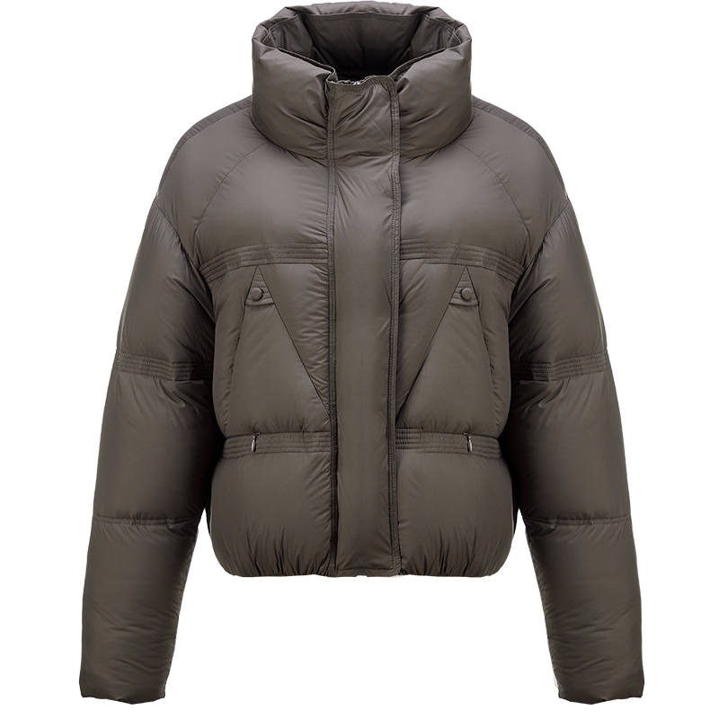 XIANGYING Down Jackets Women's Stand Collar Moderate Puffer Jacket