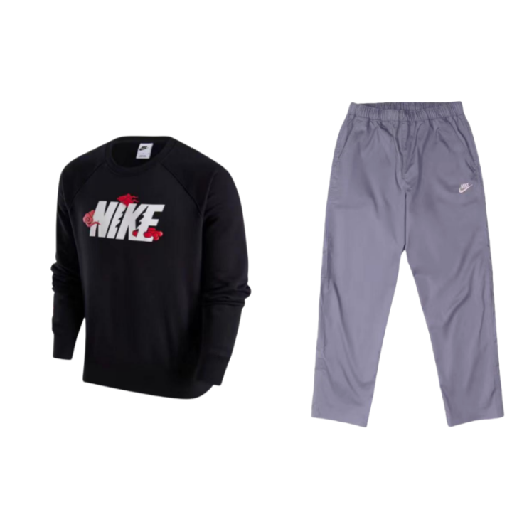 Nike Nike Dragon Soaring New Year Collection Logo Cuffed Crew Neck Sweatshirt Solid Color Woven Straight Fit Pants